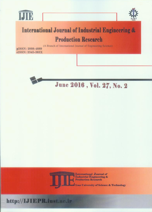 Industrial Engineering and Productional Research - Volume:27 Issue: 2, Jun 2016