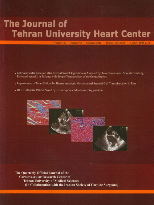 Tehran University Heart Center - Volume:11 Issue: 3, Jul 2016