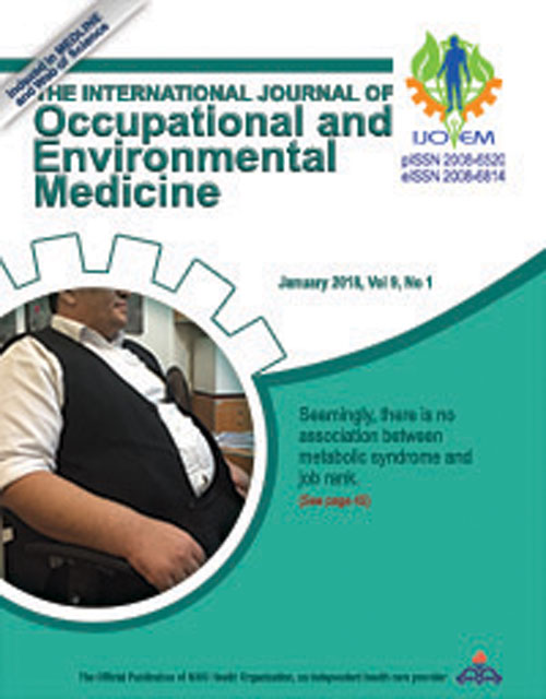 Occupational and Environmental Medicine - Volume:9 Issue: 1, Jan 2018
