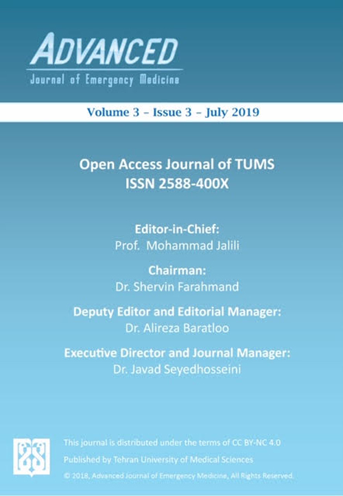 Frontiers in Emergency Medicine - Volume:3 Issue: 3, Summer 2019