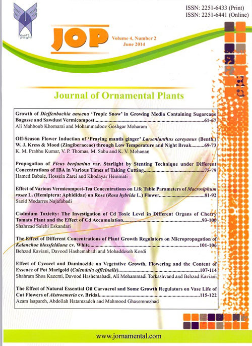 Ornamental Plants - Volume:9 Issue: 2, Spring 2019