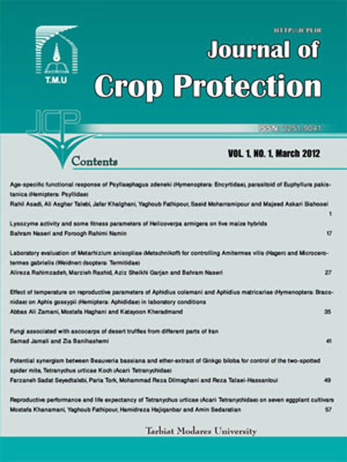 Crop Protection - Volume:8 Issue: 3, Sep 2019