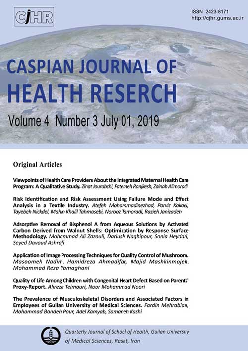 Caspian Journal of Health Research - Volume:4 Issue: 3, Sep 2019