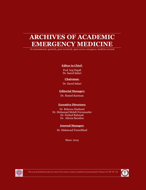 Archives of Academic Emergency Medicine - Volume:7 Issue: 1, 2019
