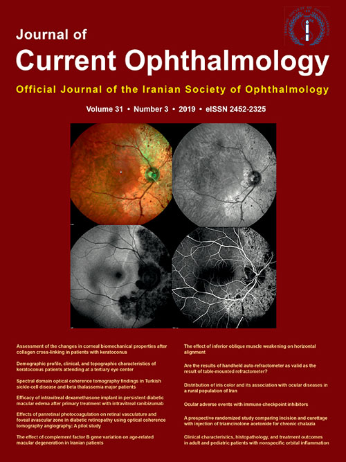 Current Ophthalmology - Volume:31 Issue: 3, Sep 2019