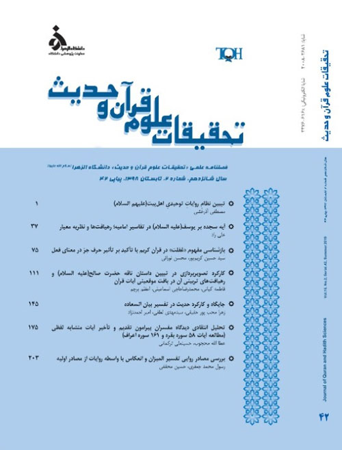 تحقیقات علوم قرآن و حدیث - سال شانزدهم شماره 3 (پیاپی 43، پاییز 1398)