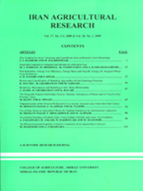 Iran Agricultural Research - Volume:38 Issue: 1, Winter and Spring 2019