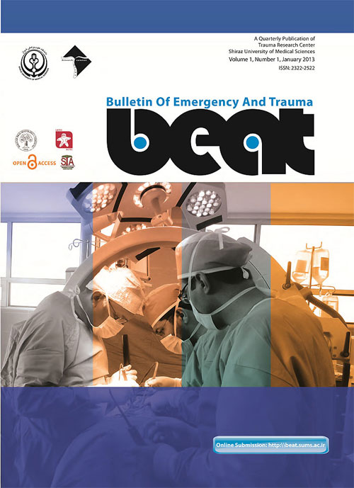 Bulletin of Emergency And Trauma - Volume:7 Issue: 4, Oct 2019