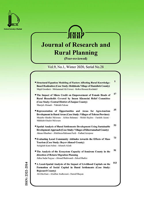 Research and Rural Planning - Volume:10 Issue: 1, Winter 2021