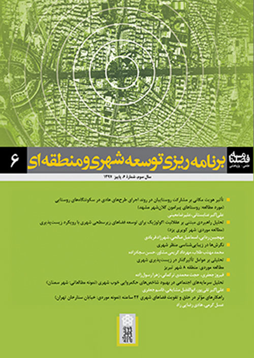 برنامه ریزی توسعه شهری و منطقه ای - پیاپی 8 (بهار 1398)