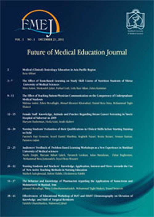 Future of Medical Education Journal - Volume:11 Issue: 2, Jun 2021