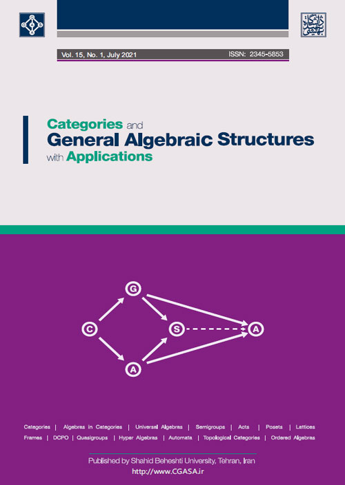 Categories and General Algebraic Structures with Applications - Volume:15 Issue: 1, Jul 2021
