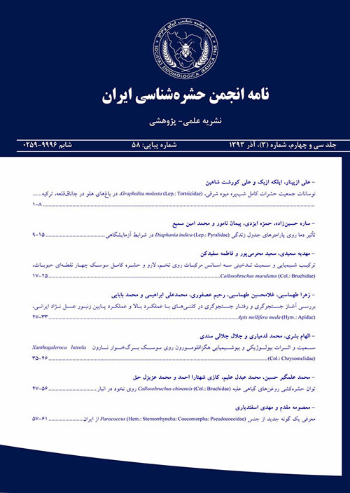 نامه انجمن حشره شناسی ایران - سال چهل و یکم شماره 1 (پیاپی 85، بهار 1400)