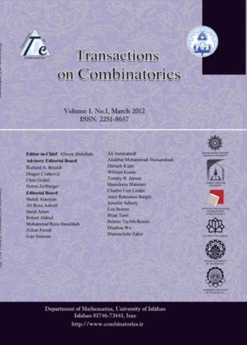 Transactions on Combinatorics - Volume:12 Issue: 4, Dec 2023