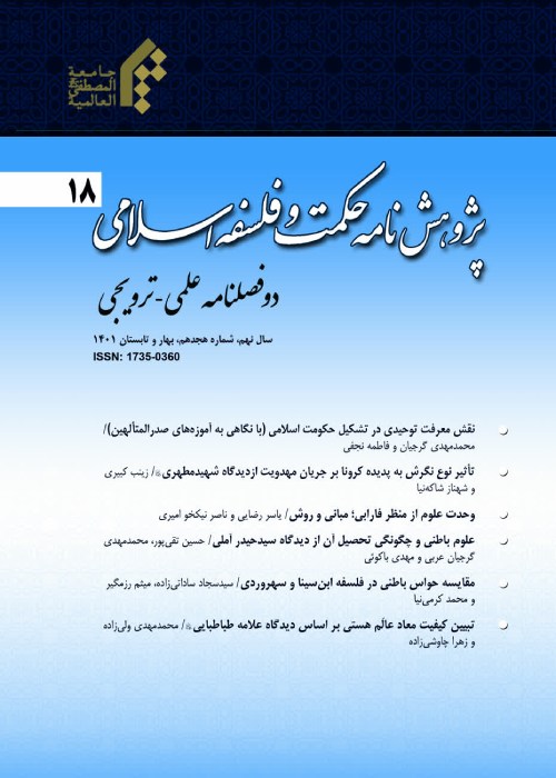 پژوهشنامه حکمت و فلسفه اسلامی - سال دهم شماره 18 (بهار و تابستان 1401)
