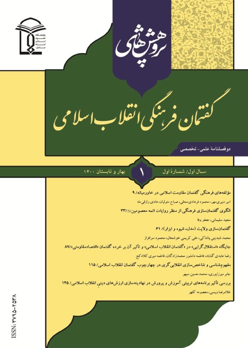 پژوهش های گفتمان فرهنگی انقلاب اسلامی - پیاپی 1 (بهار و تابستان 1400)