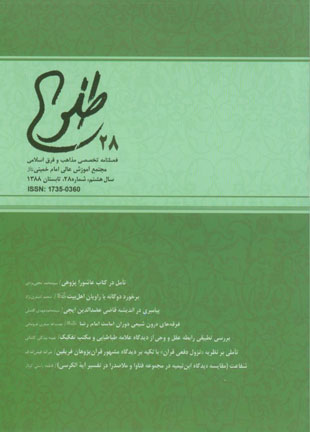 پژوهشنامه حکمت و فلسفه اسلامی - سال هشتم شماره 28 (تابستان 1388)