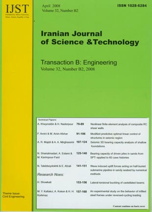 science and Technology (B: Engineering) - Volume:32 Issue: 2, April 2008