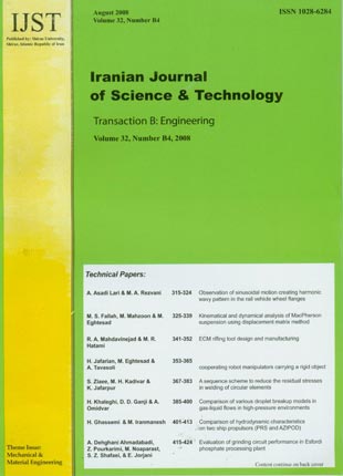science and Technology (B: Engineering) - Volume:32 Issue: 4, August 2008