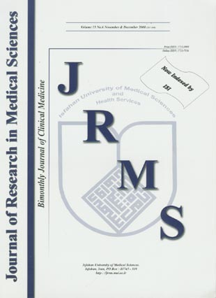Research in Medical Sciences - Volume:13 Issue: 6, Nov & Dec 2008
