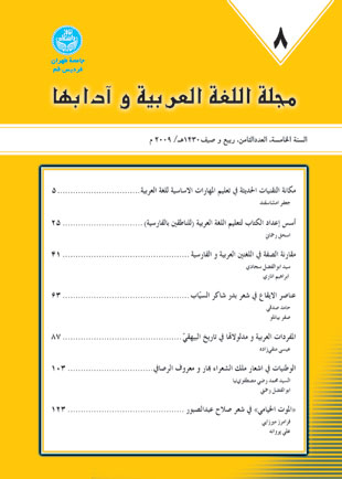 اللغه العربیه و آدابها - سال پنجم شماره 8 (ربیع و صیف 2009)