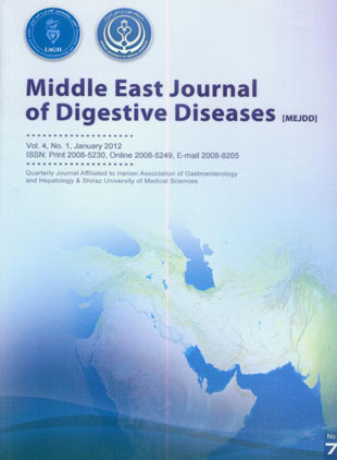 Middle East Journal of Digestive Diseases - Volume:4 Issue: 1, Jan 2012