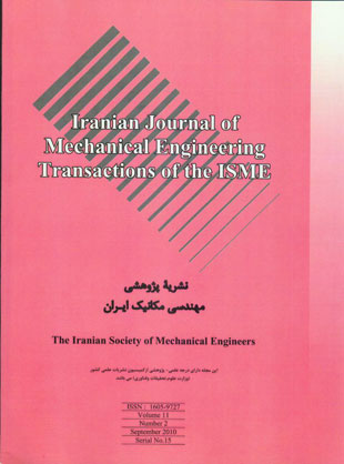 Mechanical Engineering Transactions of ISME - Volume:11 Issue: 2, Sept 2010