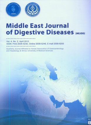 Middle East Journal of Digestive Diseases - Volume:4 Issue: 2, Apr 2012