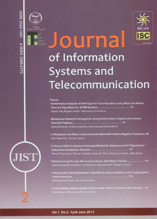 Information Systems and Telecommunication - Volume:1 Issue: 2, Apr-Jun 2013