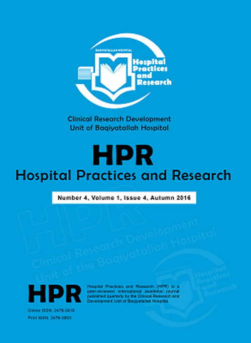 Hospital Practices and Research - Volume:1 Issue: 3, Summer 2016