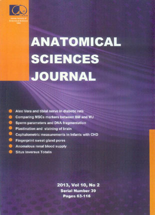Anatomical Sciences Journal - Volume:10 Issue: 2, Spring 2013