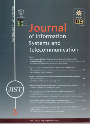 Information Systems and Telecommunication - Volume:1 Issue: 3, Jul-Sep 2013