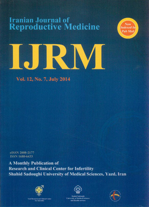 Reproductive BioMedicine - Volume:12 Issue: 7, Jul 2014