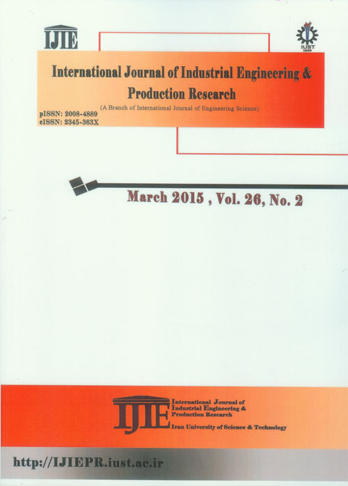 Industrial Engineering and Productional Research - Volume:26 Issue: 2, Jun 2015