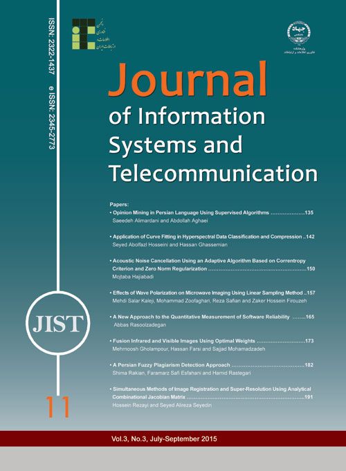 Information Systems and Telecommunication - Volume:3 Issue: 3, Jul-Sep 2015