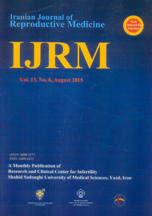 Reproductive BioMedicine - Volume:13 Issue: 8, Aug 2015