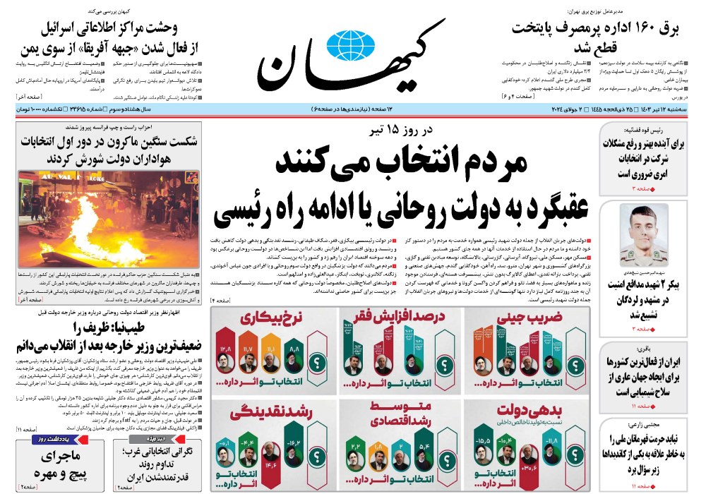 روزنامه کیهان، شماره 48384